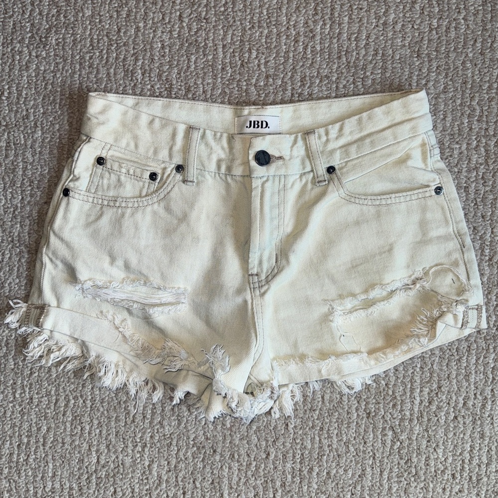 Off white denim shorts